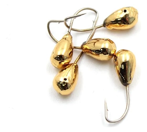 Мормышка ЯМАН капля с отверстием, gold plated, d 5, вес 0.9 г, 5 шт Я-МР0049 1