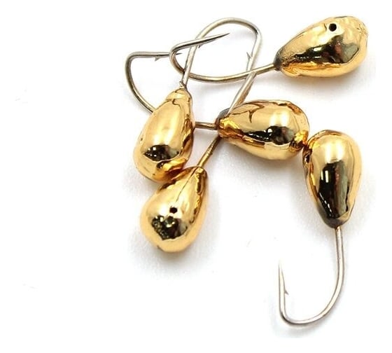 Мормышка ЯМАН капля с отверстием, gold plated, d 6, вес 1.3 г, 5 шт Я-МР0054
