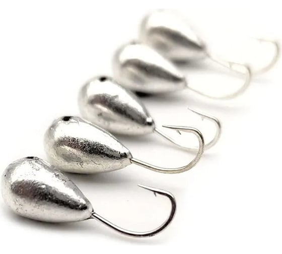 Мормышка ЯМАН капля с отверстием, silver plated, d 6, вес 1.3 г, 5 шт Я-МР0055 1