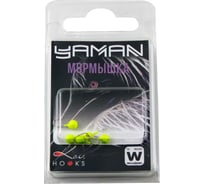 Мормышка ЯМАН вольфшар с отверстием, р.3, вес 0.30 г, лимонный, 5 шт Я-МР2290