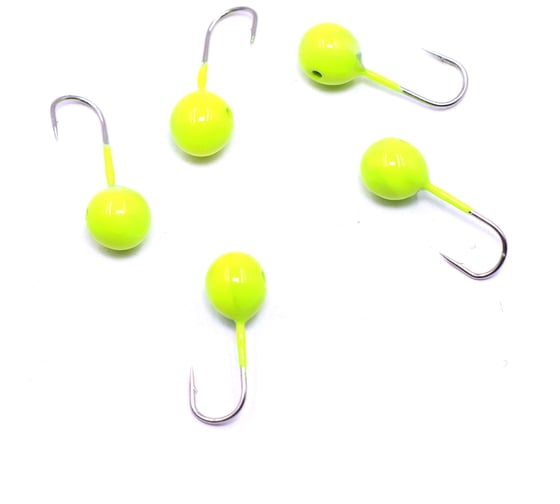 Мормышка ЯМАН вольфшар с отверстием, р.4, вес 0.60 г, лимонный, 5 шт Я-МР2304 1