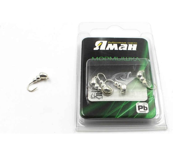Мормышка ЯМАН муравей с ушком, silver plated, d 4, вес 0.5 г, 5 шт Я-МР0075