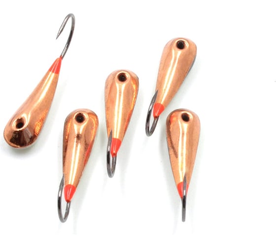 Паяная мормышка ЯМАН уралка сред. №2, вес 1.3 г, кр. №8, медь, 5 шт Я-МР1264МС 1