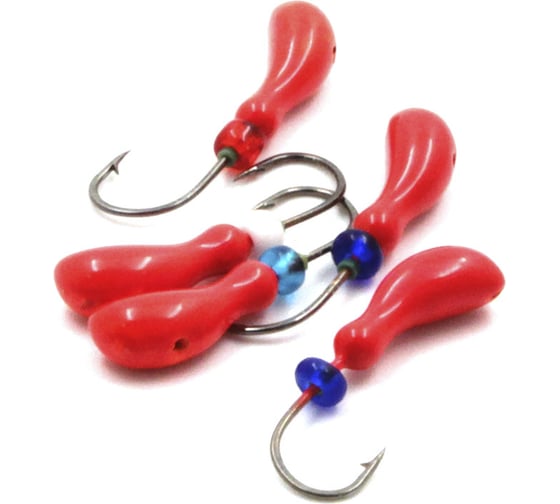 Литая мормышка ЯМАН мотылек, кр. kumho №86, вес 0.9 г, красный, 5 шт Я-МРЛ78 1