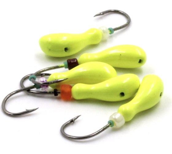 Литая мормышка ЯМАН мотылек, кр. kumho №86, вес 0.9 г, желтый, 5 шт Я-МРЛ77 1