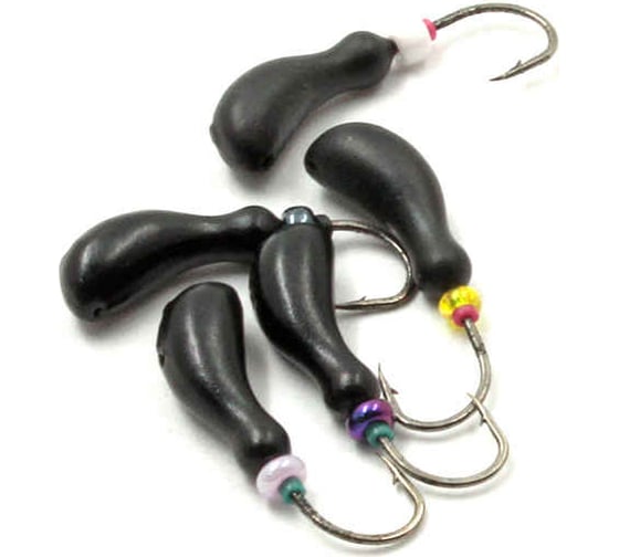 Литая мормышка ЯМАН мотылек, кр. kumho №59, вес 0.9 г, черный, 5 шт Я-МР1260Ч 1