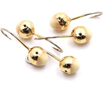 Мормышка ЯМАН шар с отверстием, gold plated, с фосфорной пяткой, d 4, вес 0.4 г, 5 шт Я-МР0190