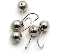 Мормышка ЯМАН шар с отверстием, nl с фосфорной пяткой, d 6, вес 1.2 г, 5 шт Я-МР0199