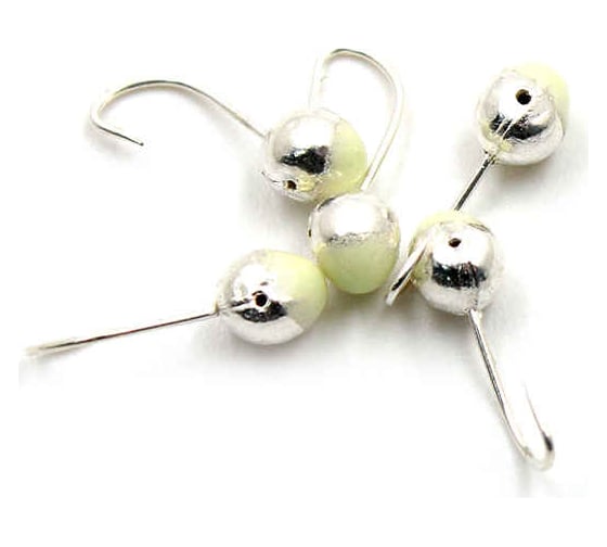 Мормышка ЯМАН шар с отверстием, silver plated, с фосфорной пяткой, d 6, вес 1.2 г, 5 шт Я-МР0201 1