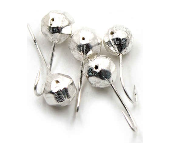 Мормышка ЯМАН шар с отверстием, silver plated, d 6, гран., вес 1.2 г, 5 шт Я-МР0120 1