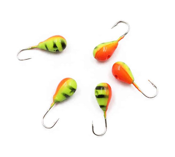 Мормышка ЯМАН вольфкапля с отверстием, р. 3.5, вес 0.60, желтый/оранжевый, 5 шт Я-МР0765 1
