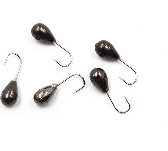 Мормышка ЯМАН вольфкапля с отверстием, р. 4.5, вес 1.20, черный никель, 5 шт Я-МР0543 1