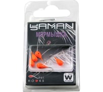 Мормышка ЯМАН вольфкапля с отверстием, р. 4. вес 0.90, оранжевый, 5 шт Я-МР2252