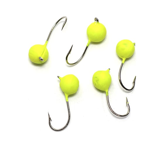 Вольфрамовая мормышка ЯМАН точеная дробь с ушком, р. 5, вес 1.2, желтый, 5 шт Я-МР2484 1