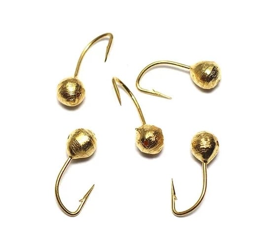 Вольфрамовая мормышка ЯМАН точеная дробь с отверстием, р. 3, вес 0.3, золото, 5 шт Я-МР2455 1