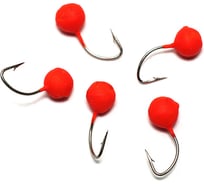 Вольфрамовая мормышка ЯМАН точеная дробь с отверстием, р. 4, вес 0.7, красный, 5 шт Я-МР2477