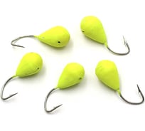 Вольфрамовая мормышка ЯМАН точеная капля с отверстием, р. 5, вес 1.8, желтый, 5 шт Я-МР2439