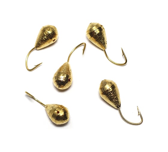 Вольфрамовая мормышка ЯМАН точеная капля с отверстием, р. 5, вес 1.8, золото, 5 шт Я-МР2415 1