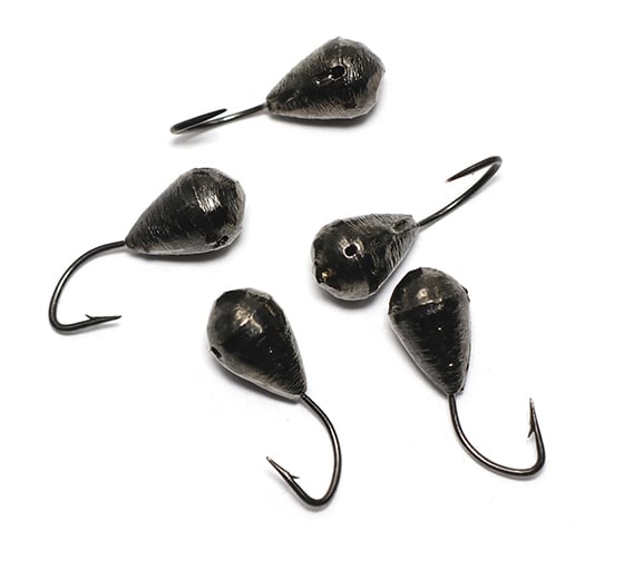 Вольфрамовая мормышка ЯМАН точеная капля с отверстием, р. 5, вес 1.8, черный никель, 5 шт Я-МР2424 1