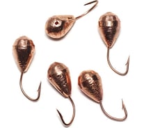 Вольфрамовая мормышка ЯМАН точеная капля с отверстием, р. 5, вес 1.8, медный, 5 шт Я-МР2418