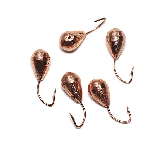 Вольфрамовая мормышка ЯМАН точеная капля с отверстием, р. 5, вес 1.8, медный, 5 шт Я-МР2418 1