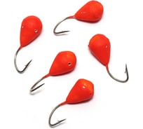 Вольфрамовая мормышка ЯМАН точеная капля с отверстием, р. 5, вес 1.8, красный, 5 шт Я-МР2442