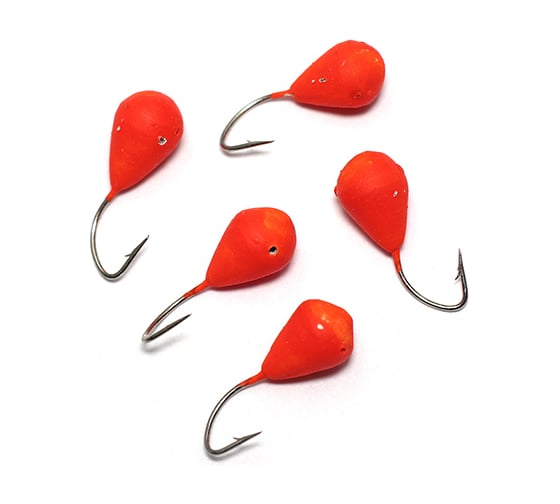 Вольфрамовая мормышка ЯМАН точеная капля с отверстием, р. 5, вес 1.8, красный, 5 шт Я-МР2442 1