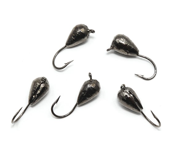 Вольфрамовая мормышка ЯМАН точеная капля с ушком, р. 4, вес 1.1, черный никель, 5 шт Я-МР2435 1