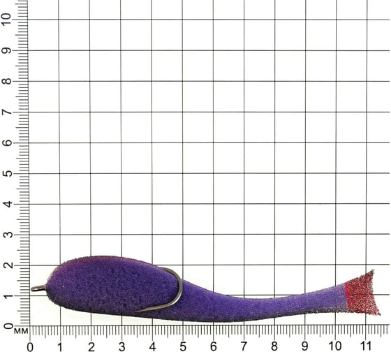 Поролоновая рыбка ЯМАН на двойнике, р. 110 мм, цвет 25 uv, 5 шт. Y-P110-25