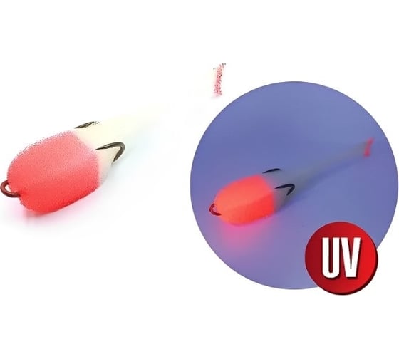 Поролоновая рыбка ЯМАН на двойнике, р. 110 мм, цвет 15 uv, 5 шт. Y-P110-15