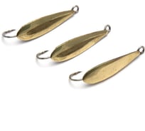 Вертикальная блесна ЯМАН листочек, размер 25 мм, вес 2.2 г, цвет латунь, 3 шт. Я-БВ158