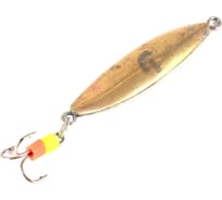 Вертикальная блесна ЯМАН пиявка c тройником, размер 30 мм, вес 4.5 г, цвет никель/латунь Я-БВ101