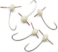 Полимерная мормышка ЯМАН шар с отверстием, d-6 мм, крючок №8, фосфор, 5 шт Я-МР1881