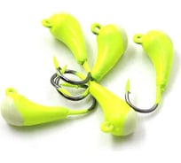 Мормышка ЯМАН уралка с ушком, цвет 01, с фосфорной пяткой, d 4, вес 0.6 г, 5 шт Я-МР0794