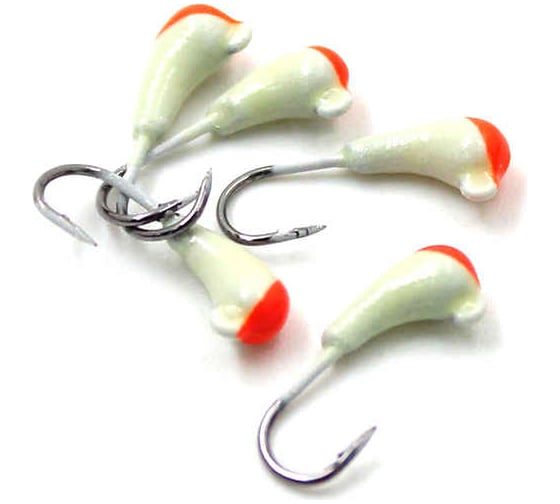 Мормышка ЯМАН уралка с ушком, цвет 19, с красной пяткой, d 3, вес 0.3 г, 5 шт Я-МР0793 1