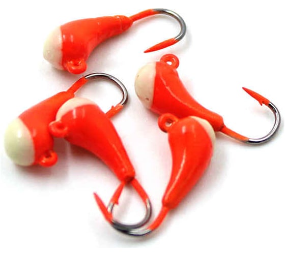 Мормышка ЯМАН уралка с ушком, цвет 04, с фосфорной пяткой, d 4, вес 0.6 г, 5 шт Я-МР0795 1