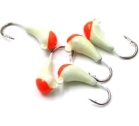 Мормышка ЯМАН уралка с ушком, цвет 19, с красной пяткой, d 4, вес 0.6 г, 5 шт Я-МР0796