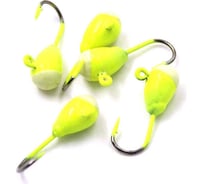 Мормышка ЯМАН капля с ушком, цвет 01, с фосфорной пяткой, d 4, вес 0.5 г, 5 шт Я-МР0773