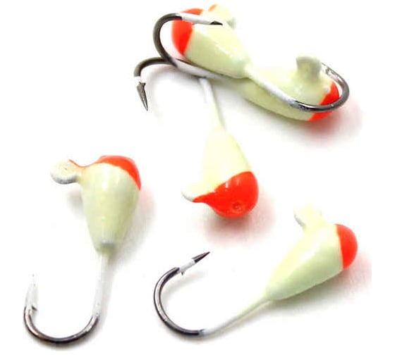 Мормышка ЯМАН капля с ушком, цвет 19, с красной пяткой, d 3, вес 0.3 г, 5 шт Я-МР0772 1