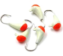 Мормышка ЯМАН уралка с ушком, цвет 19, с красной пяткой, d 5, вес 1.0 г, 5 шт Я-МР0799