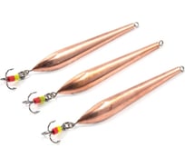 Вертикальная блесна ЯМАН судачья с тройником, размер 65 мм, вес 8.5 г, цвет медь, 3 шт. Я-БВ192