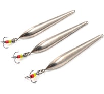 Вертикальная блесна ЯМАН судачья с тройником, размер 65 мм, вес 8.5 г, цвет никель, 3 шт. Я-БВ190