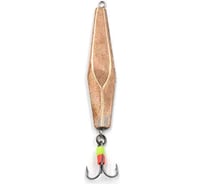 Вертикальная блесна ЯМАН торпедка курского с тройником, размер 50 мм, вес 8.5 г, цвет никель/медь Я-БВ82