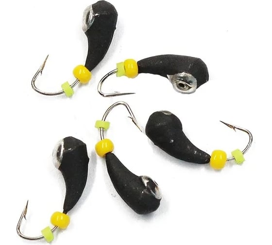 Вольфрамовая мормышка ЯМАН уралка с отверстием, с коронкой из никеля, d-3 мм, вес 0.5 г, бисер и кембрик Я-МР1417 1