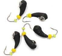 Вольфрамовая мормышка ЯМАН уралка с отверстием, с коронкой из никеля, d-4 мм, вес 0.9 г, бисер и кембрик Я-МР1313