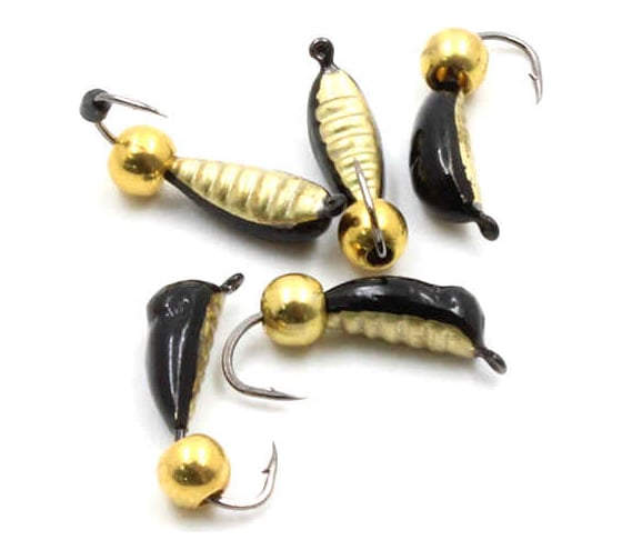 Вольфрамовая безнасадочная мормышка ЯМАН овсинка №4, вес 0.85 г, латунный шар, латунь 5 шт Я-МР0919 1