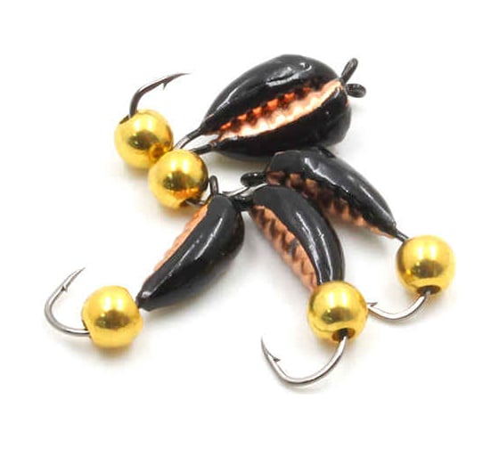 Вольфрамовая безнасадочная мормышка ЯМАН овсинка №4, вес 0.85 г, латунный шар, медь, 5 шт Я-МР0914 1