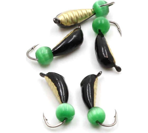 Вольфрамовая безнасадочная мормышка ЯМАН овсинка №4, вес 0.85 г, кошачий глаз сверленый, латунь Я-МР0916 1