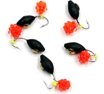 Вольфрамовая безнасадочная мормышка ЯМАН овсинка с латунной коронкой, d-4 мм, вес 1.1 г, подвеска Я-МР1557