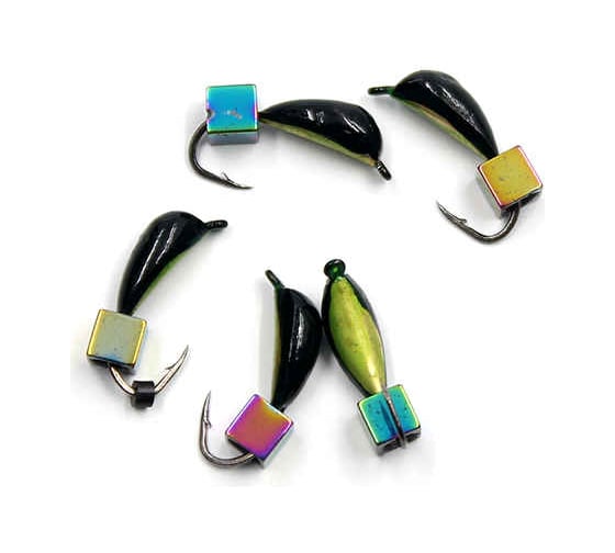 Вольфрамовая безнасадочная мормышка ЯМАН малек №3, d-3 мм, l-8 мм, вес 0.60 г,  кубик хамелеон, 5 шт Я-МР1515 1